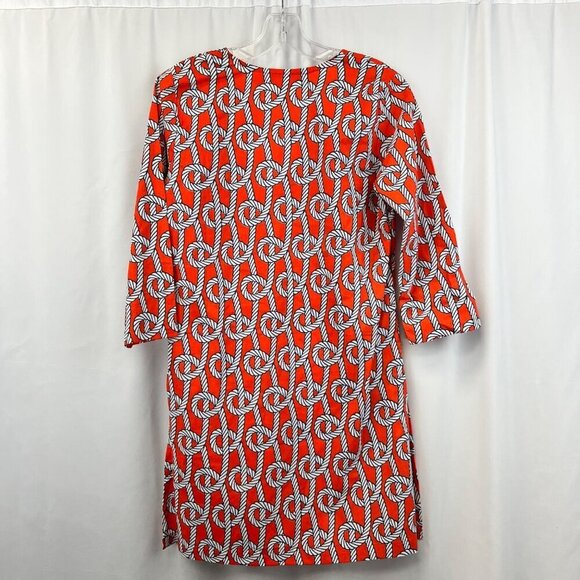 Gretchen Scott Tunic Top 3/4 Sleeve Orange/Multi Print Size Small New - Picture 7 of 9